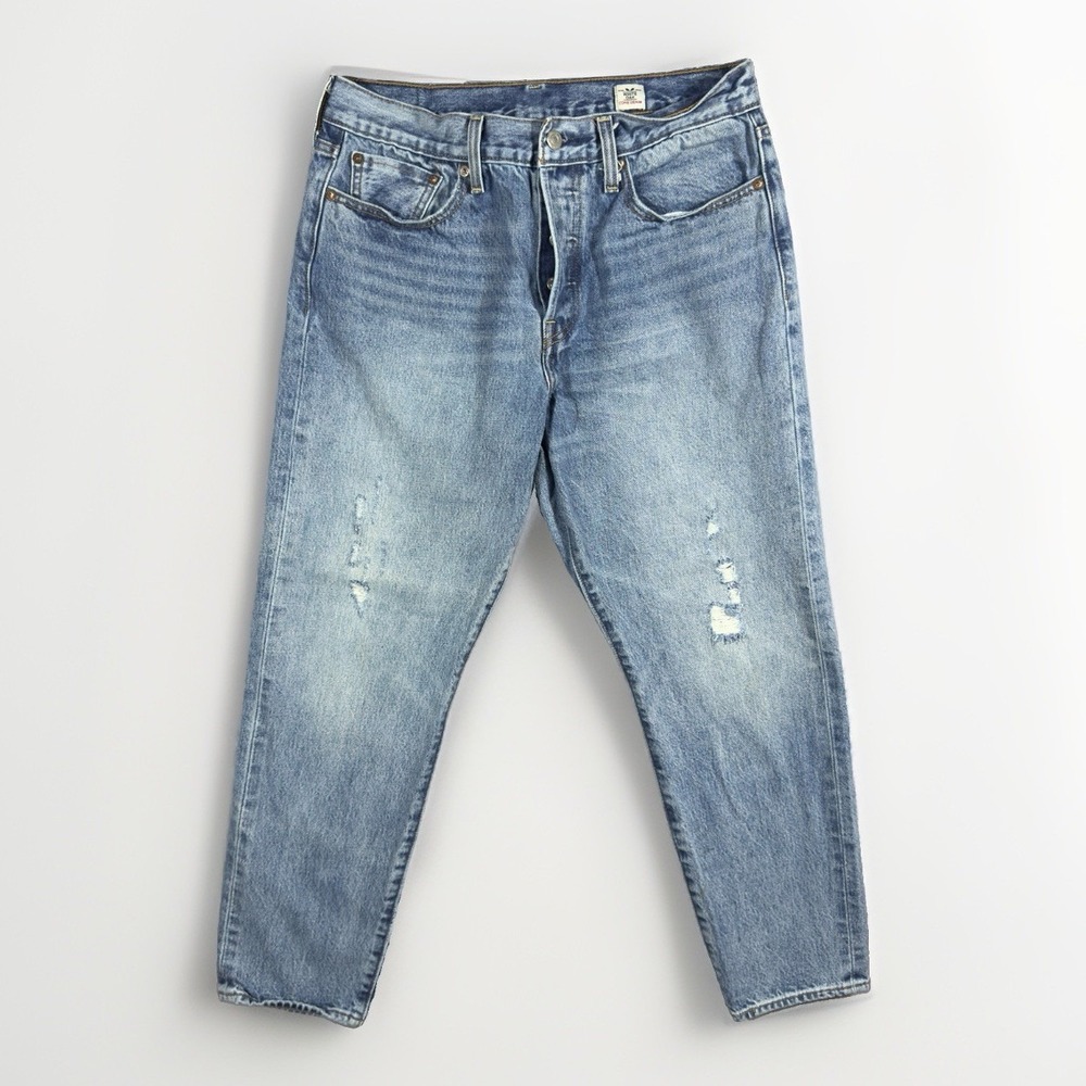Levi's Wedgie Icon Jeans Womens 30 White Oak Cone Denim Distressed Button Fly